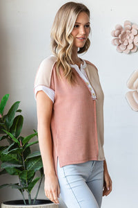 Color Block Contrast Blouse