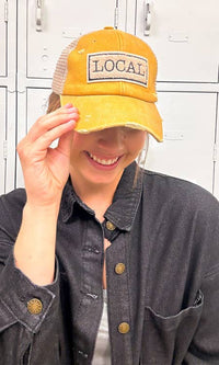 Local Chenille Vintage Baseball Hat: Mustard