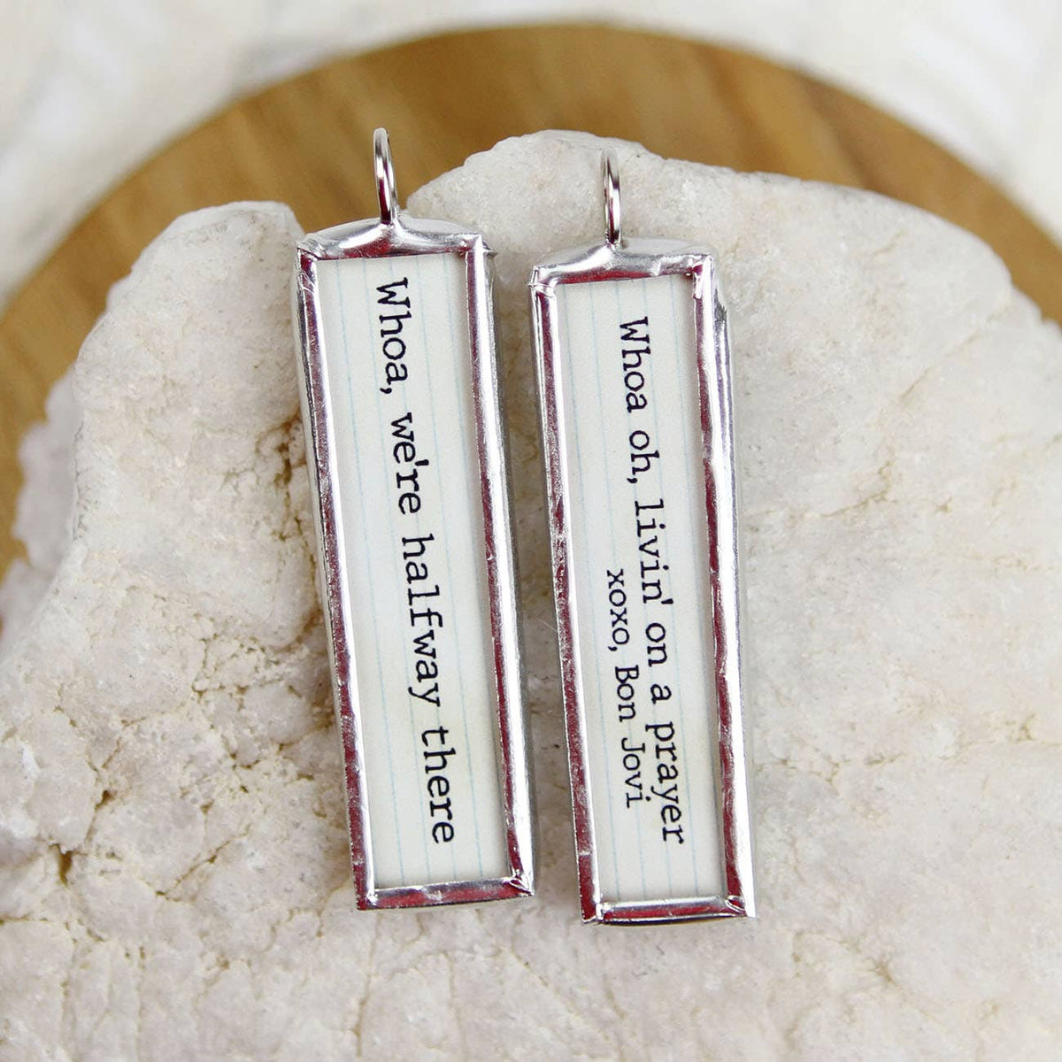"Whoa, we're halfway there" stamped necklace *