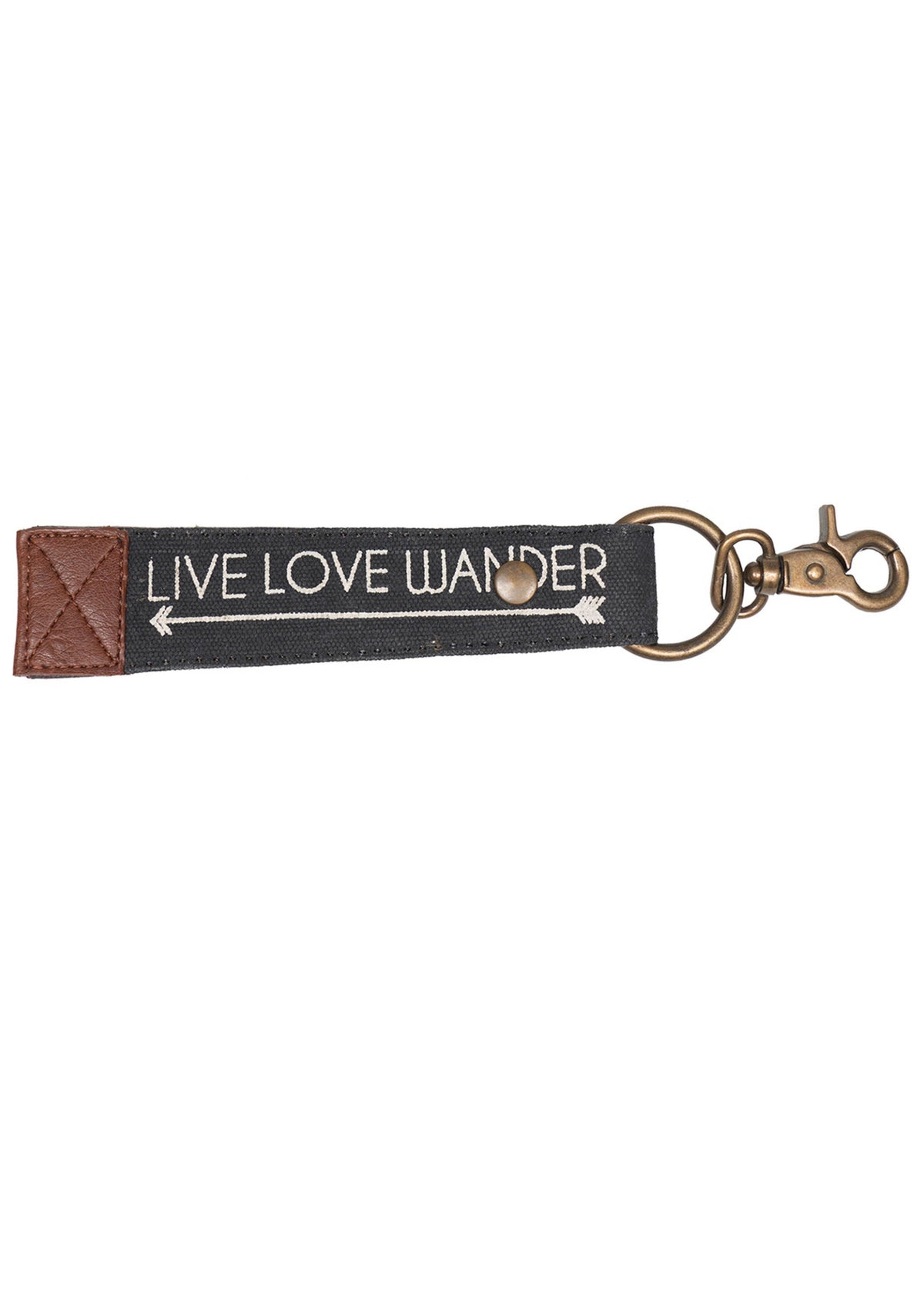Live Love Wander Up-Cycled Canvas Women's Keychain
