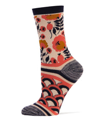 Damask Floral bamboo socks *