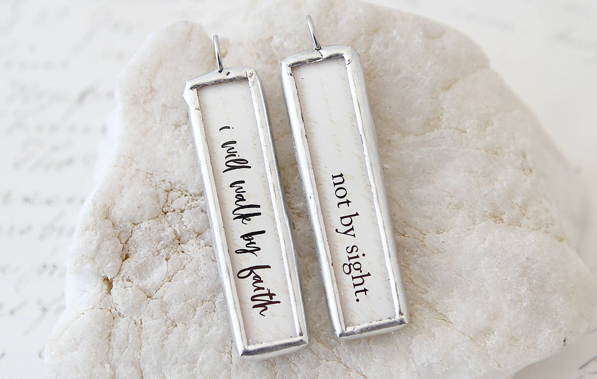 Walk By Faith Soldered Art Charm Necklace