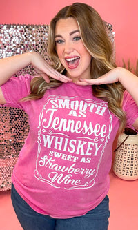 Smooth as Tennessee Whiskey Mineral Washed Pink Graphic Shirt * on sale