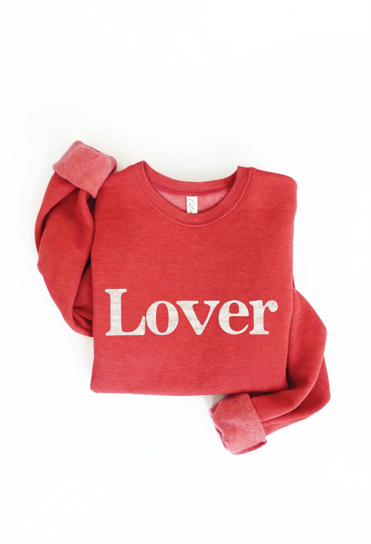 LOVER Graphic Sweatshirt: CRANBERRY HEATHER * on sale