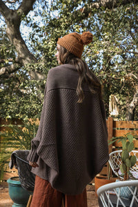 Bat Sleeve Knit Cardigan Mocha *