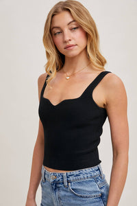 ESSENTIAL RIBBED TANK: IVORY * on sale
