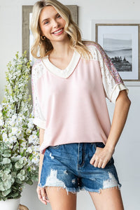 Floral and Lace Contrast Blouse * on sale