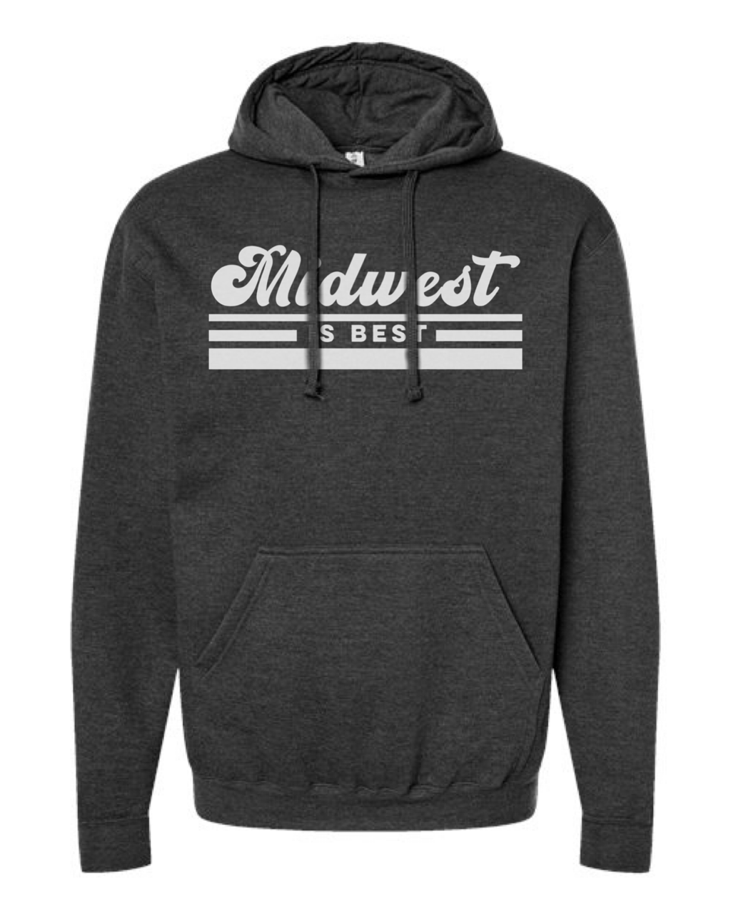 MIDWEST IS BEST Sweatshirts and Hoodies : Heather Graphite Wht Ink / Hoodie