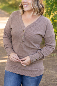 Mocha Button Long Sleeve Shirt * on sale