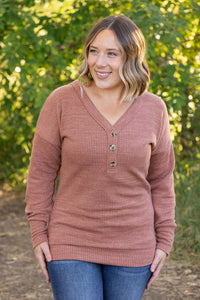Rust Button Long Sleeve Shirt * on sale