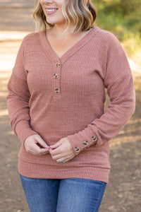 Rust Button Long Sleeve Shirt * on sale