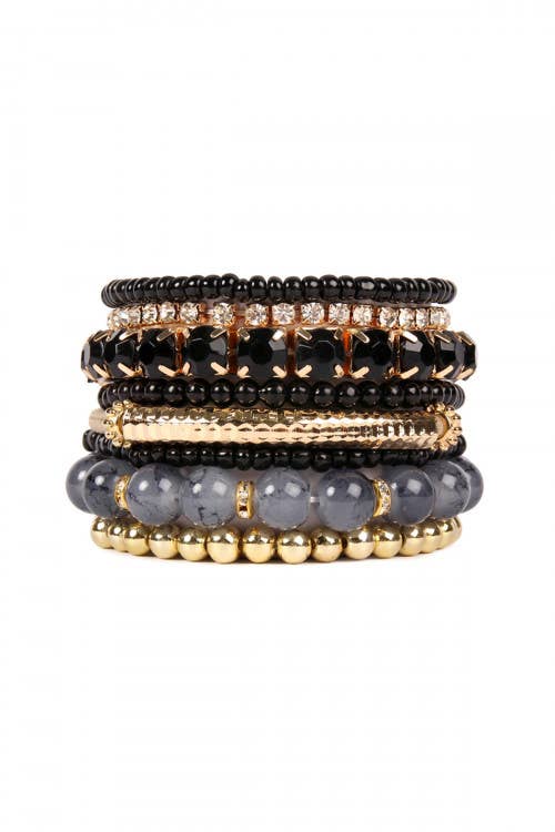 Multicolor Stretch Bracelet: Black