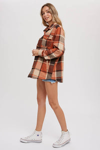 FLANNEL PLAID SHACKET / JACKET WITH POCKETS : AUTUMN PLAID