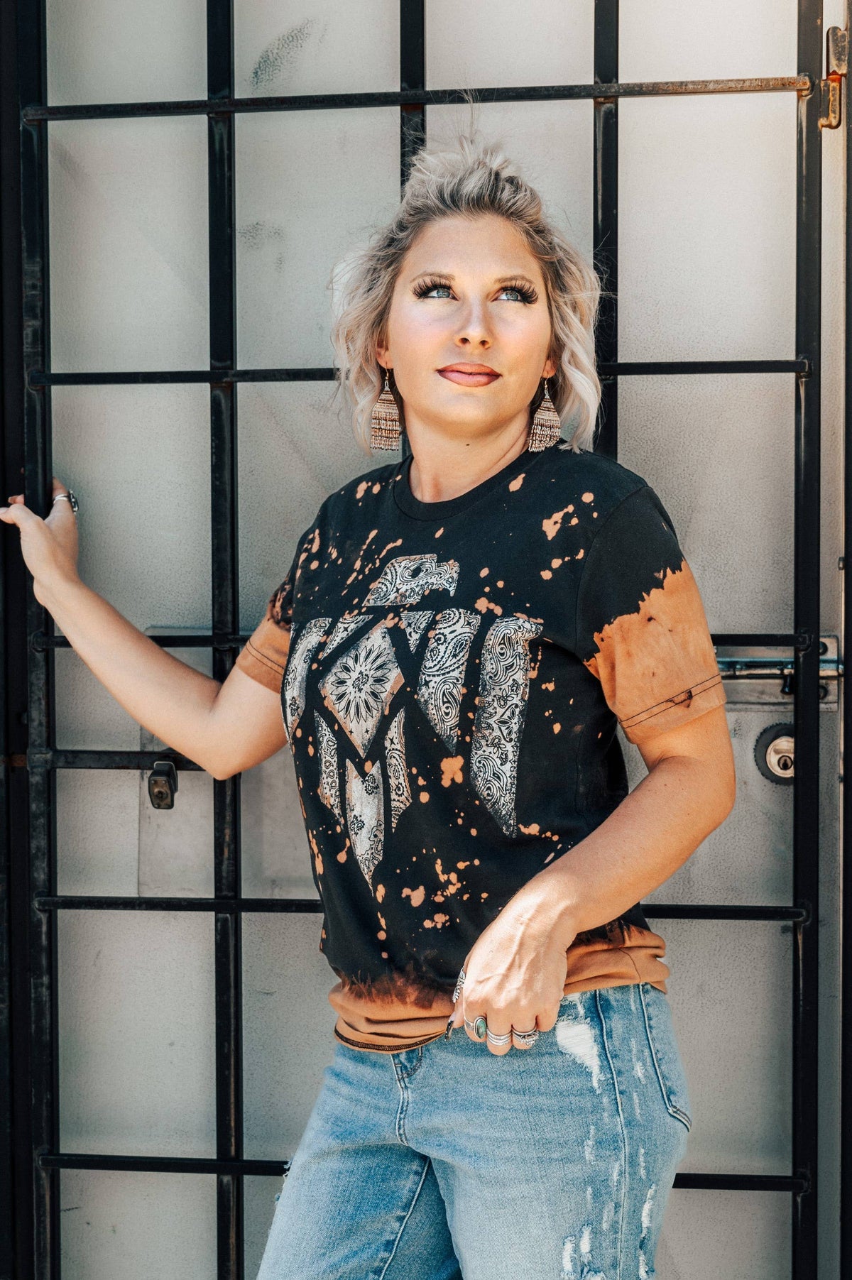 Paisley Thunderbird Bleached Graphic Tee