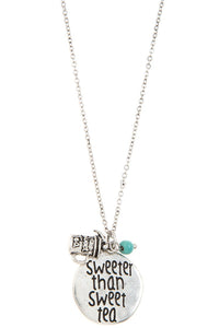 "Sweeter than sweet tea" stamped necklace *