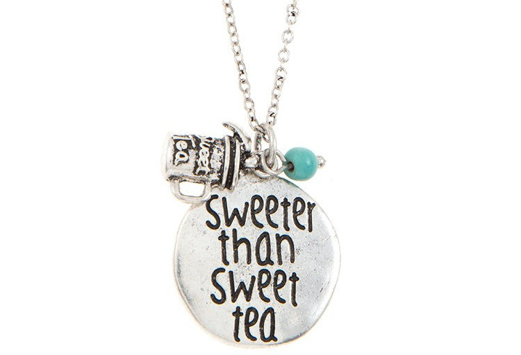 "Sweeter than sweet tea" stamped necklace *