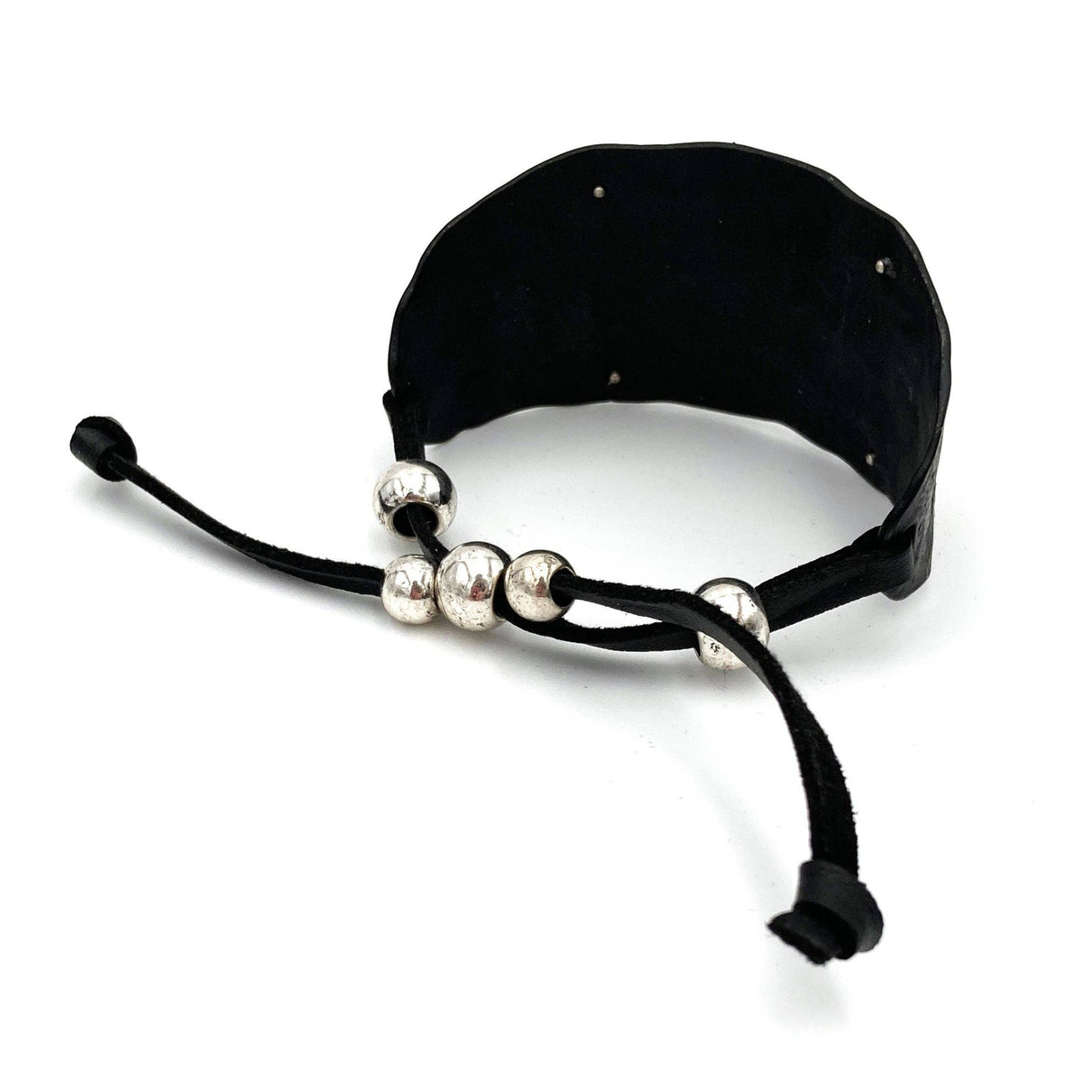Hide Your Crazy Silver Gold Patina Western Stamped Bracelet Cuff: Brown
