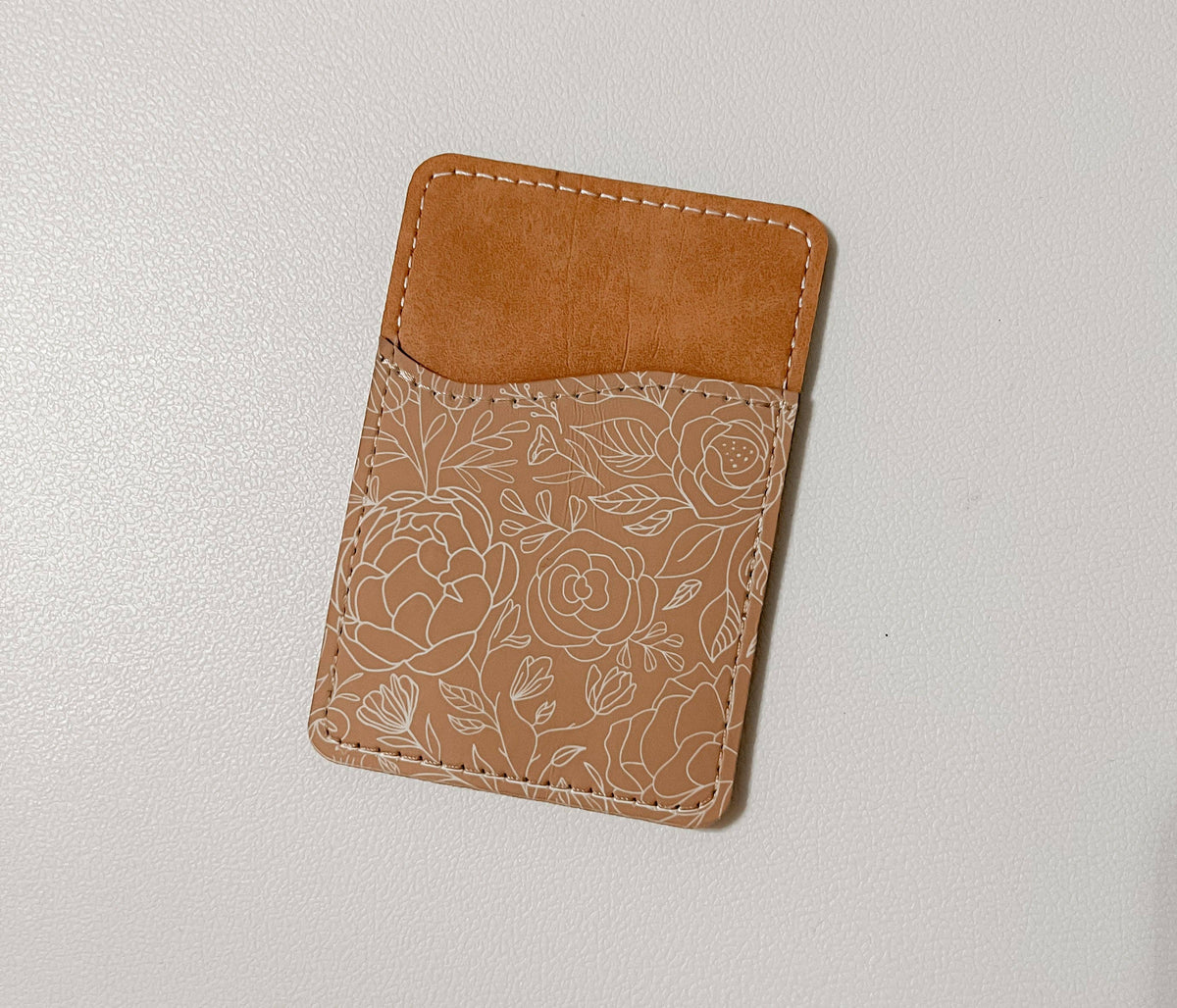Minimalistic Flowers Leather Card Holder wallet