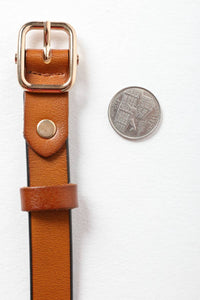 Classic Skinny Leather Fashion Belt: Camel * on sale