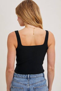 ESSENTIAL RIBBED TANK: IVORY * on sale