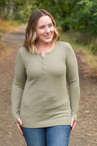 Sage Henley Long Sleeve Shirt *