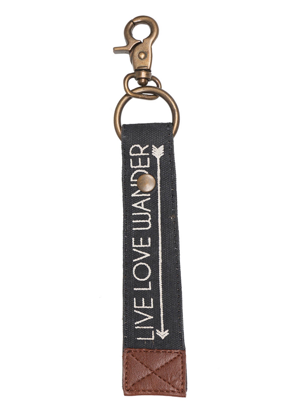 Live Love Wander Up-Cycled Canvas Women's Keychain