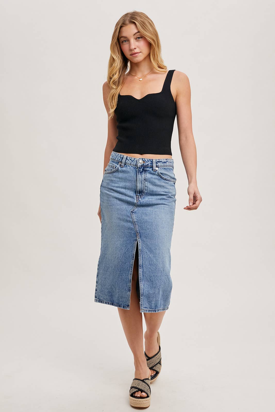 ESSENTIAL RIBBED TANK: IVORY * on sale