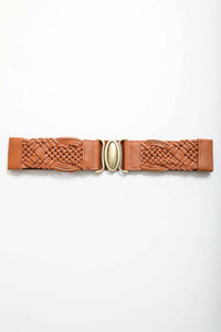 Oval Buckle Braided Elastic Belt - Black, Brown & Camel 🤎: Camel * on sale