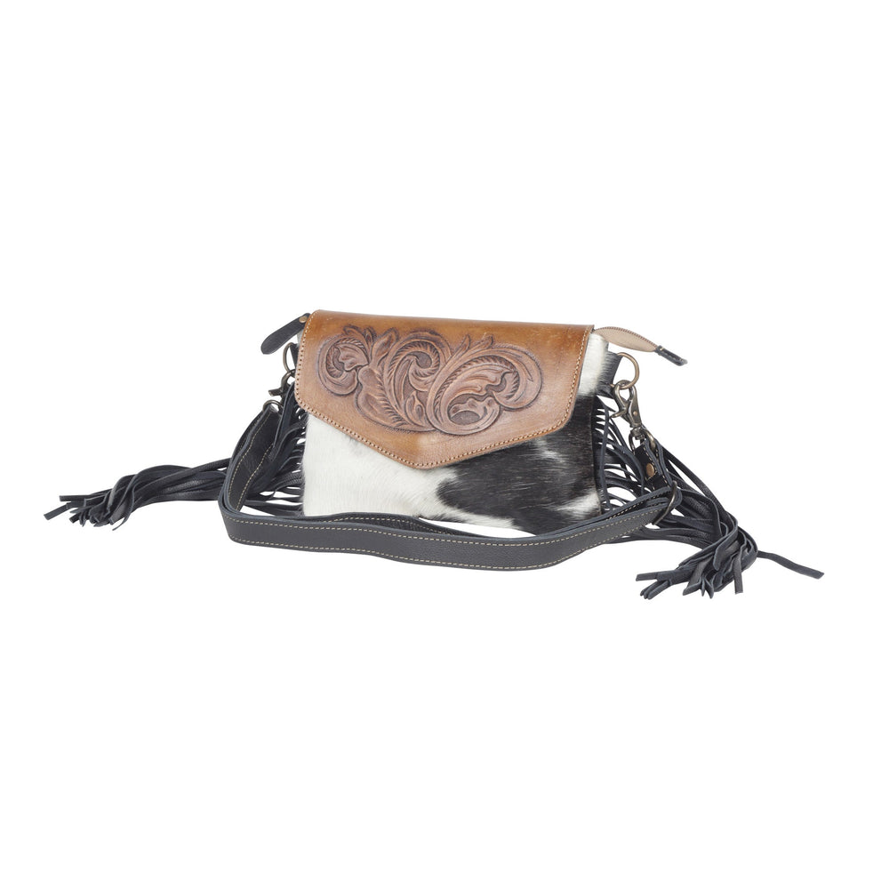 Cara Leather Cross-body Purse with leather tassels