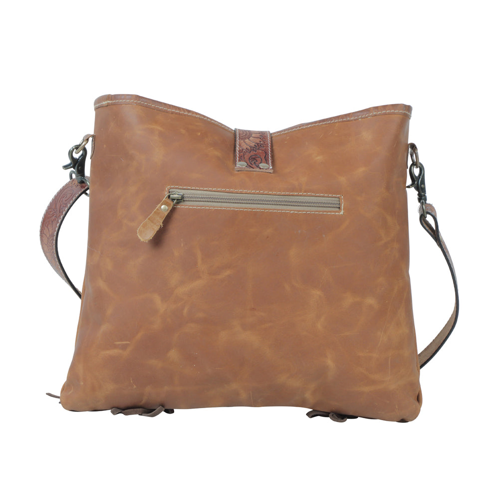 Estatic Leather Cross-body Purse with leather tassels