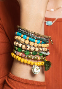 Shadey Lane seed bracelet with charm accents