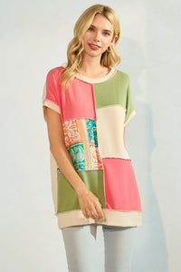 Color Block Patchwork Blouse * on sale