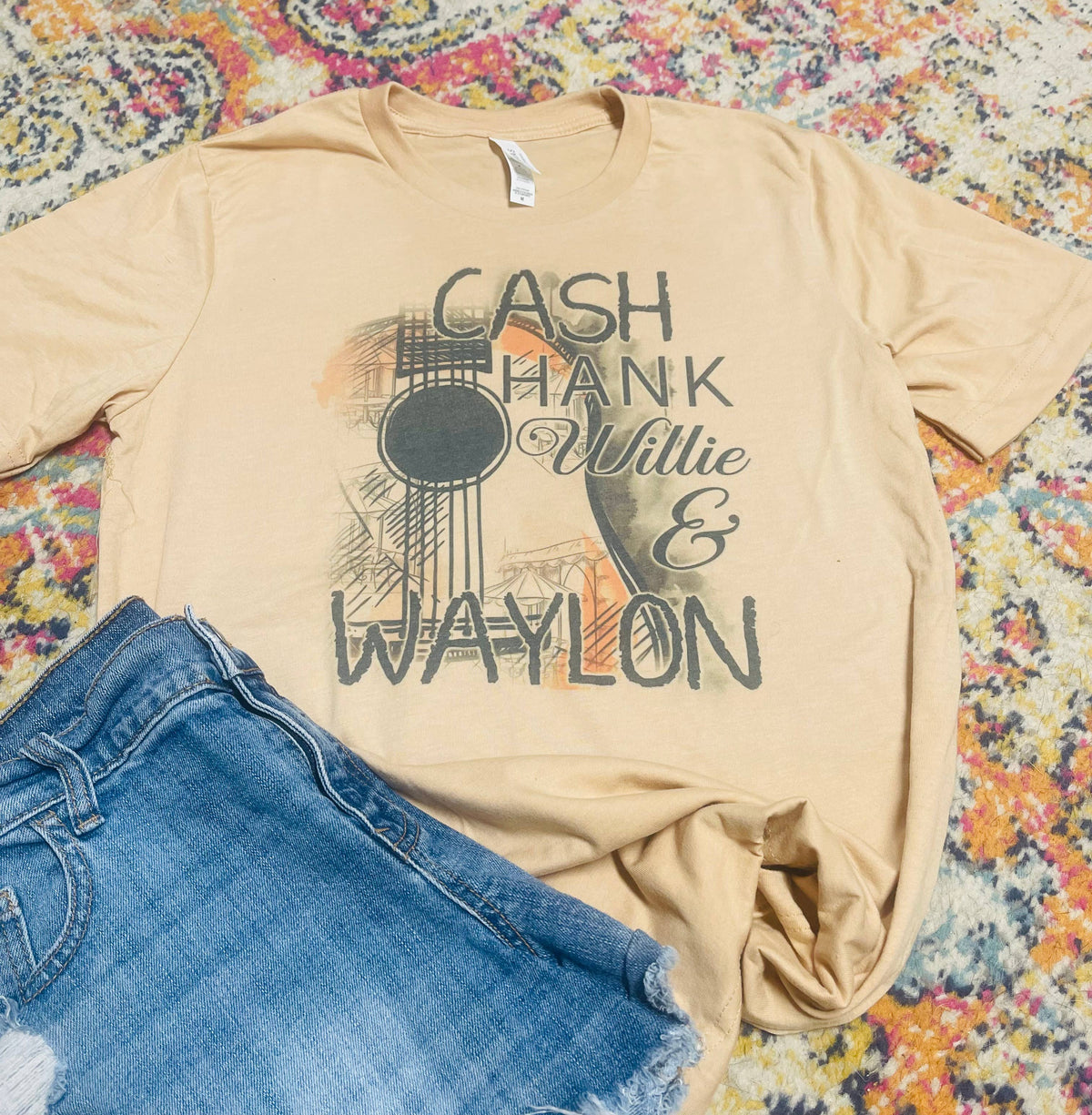 Old country Graphic T-shirt: Tan