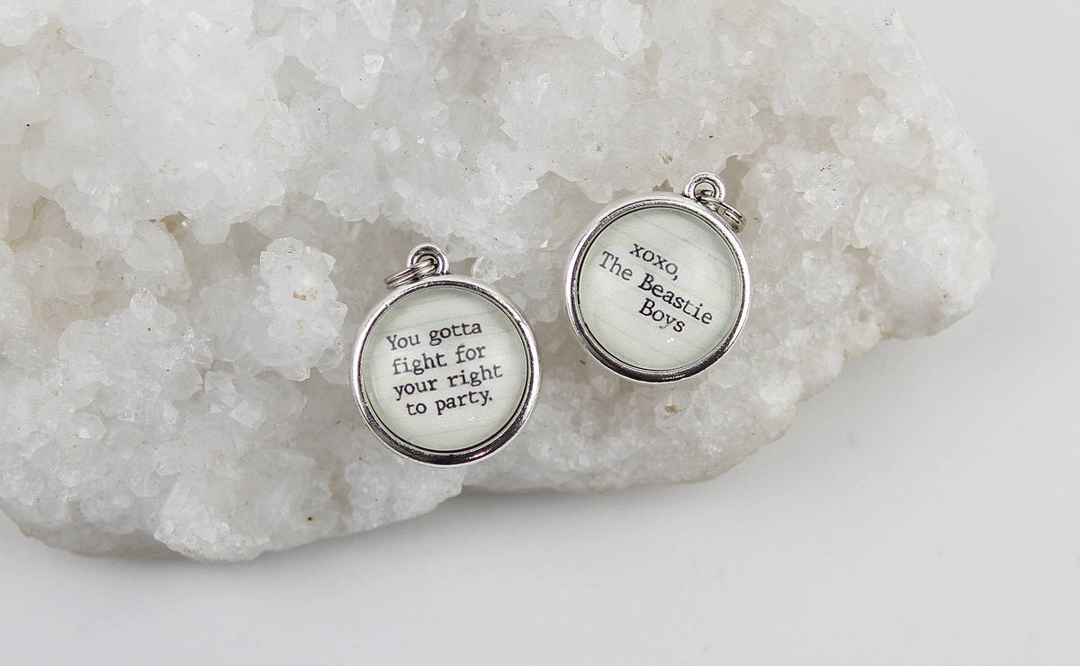 Fight For Your Right To Party XO Double Sided Round Charm Necklace