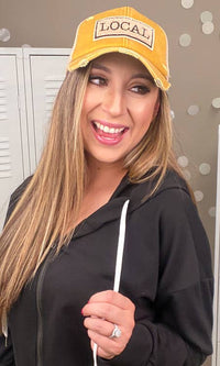 Local Chenille Vintage Baseball Hat: Mustard