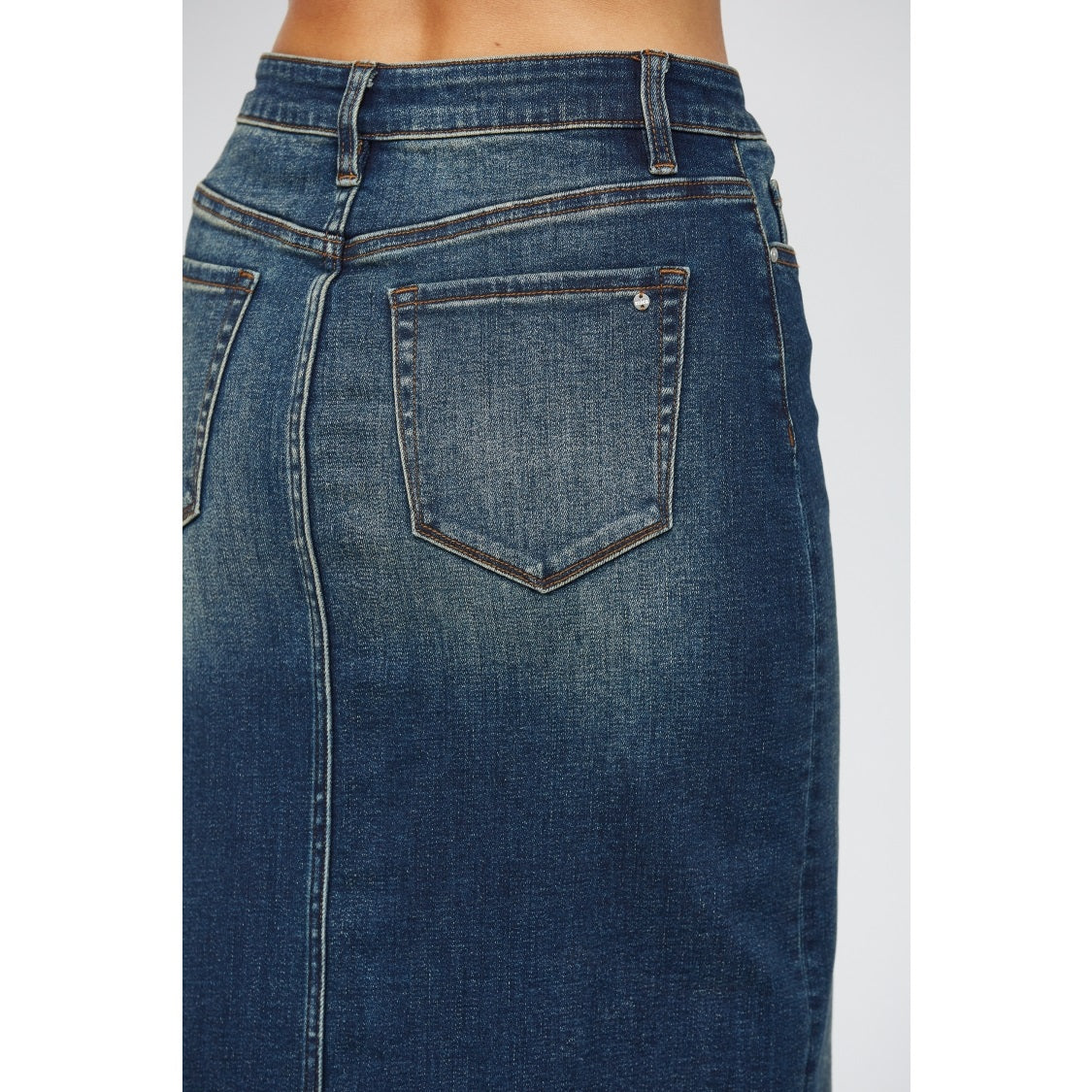 Dallas Cowgirl Denim Jean Maxi Skirt with front slit * on sale