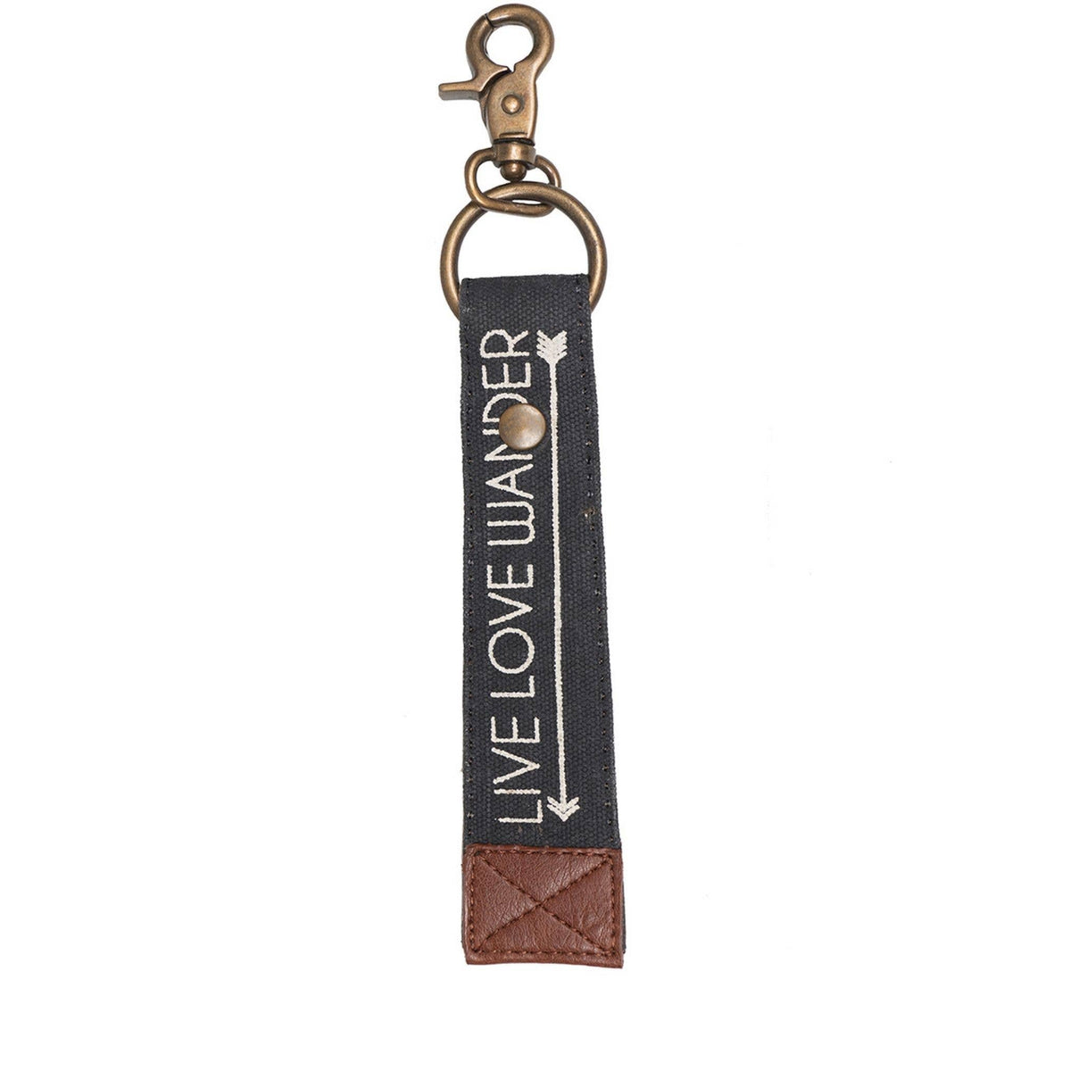 Live Love Wander Up-Cycled Canvas Women's Keychain