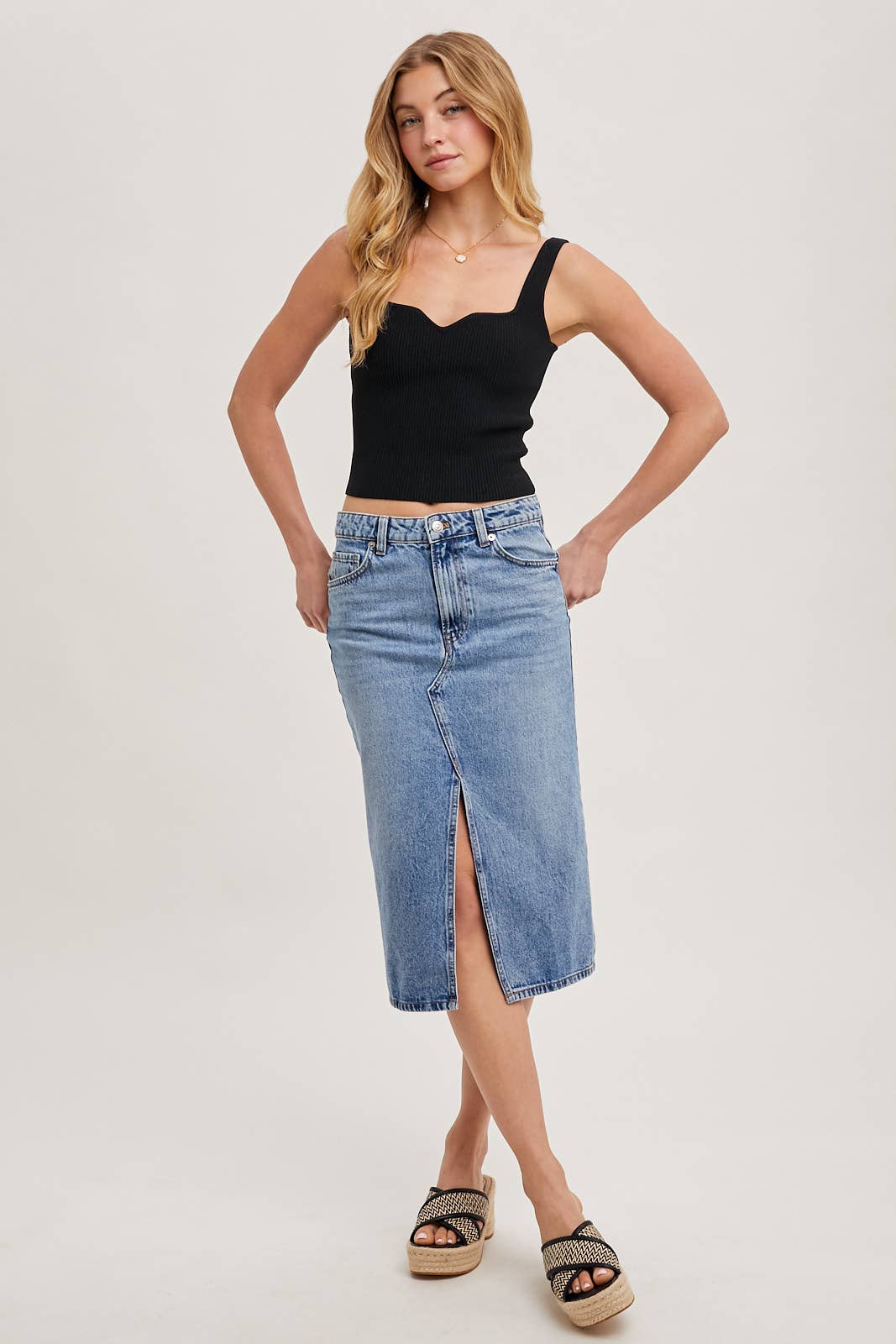 ESSENTIAL RIBBED TANK: IVORY * on sale