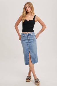 ESSENTIAL RIBBED TANK: IVORY * on sale