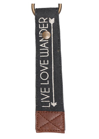 Live Love Wander Up-Cycled Canvas Women's Keychain
