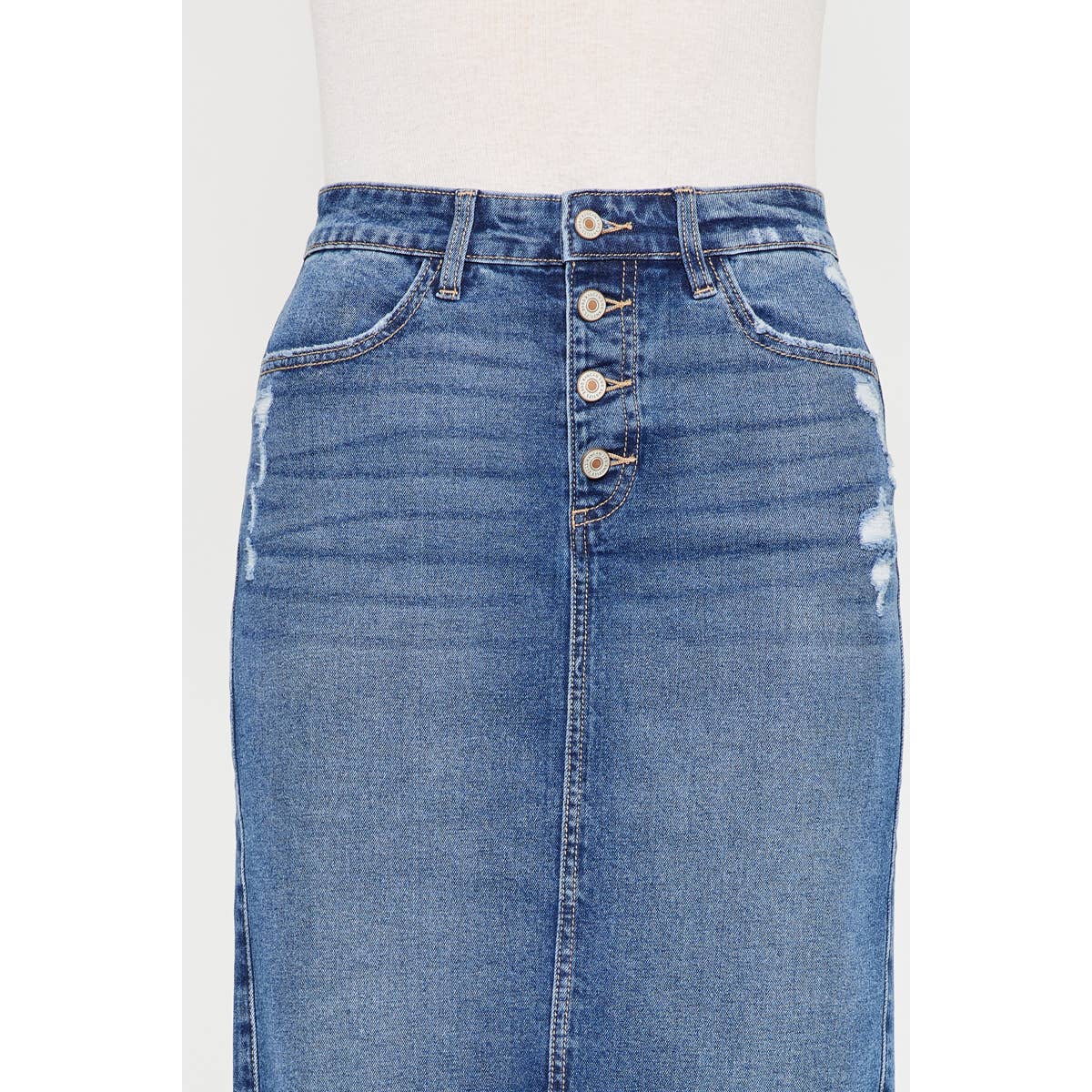 Dixie Ann Jean Skirt by Kan Can * on sale