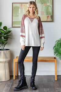 Marsala blocked long sleeve * on sale