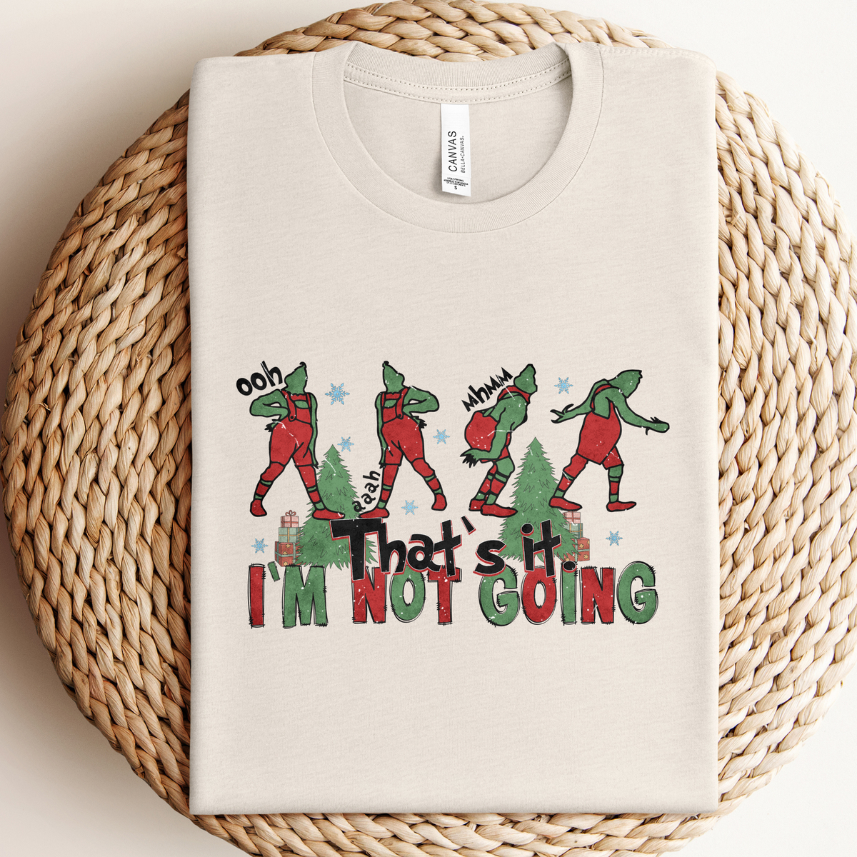 Green Man Graphic Tee: Light Beige Graphic Tee