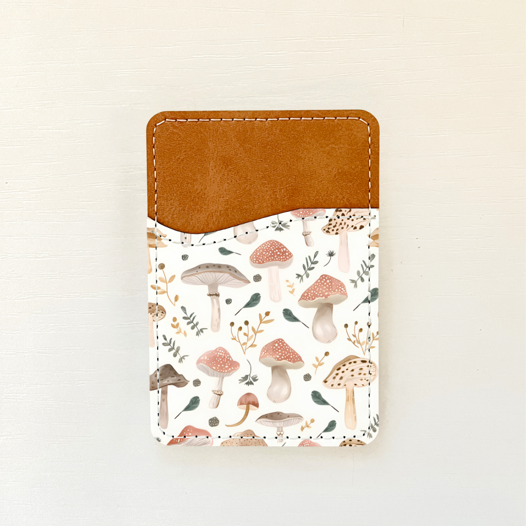 Mushroom Aesthetic Leather Card Holder wallet