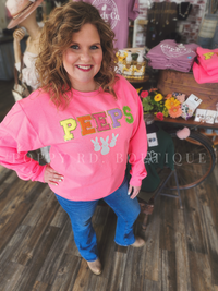 Peeps Ideal Chenille Sweatshirt: Safety Pink * on sale