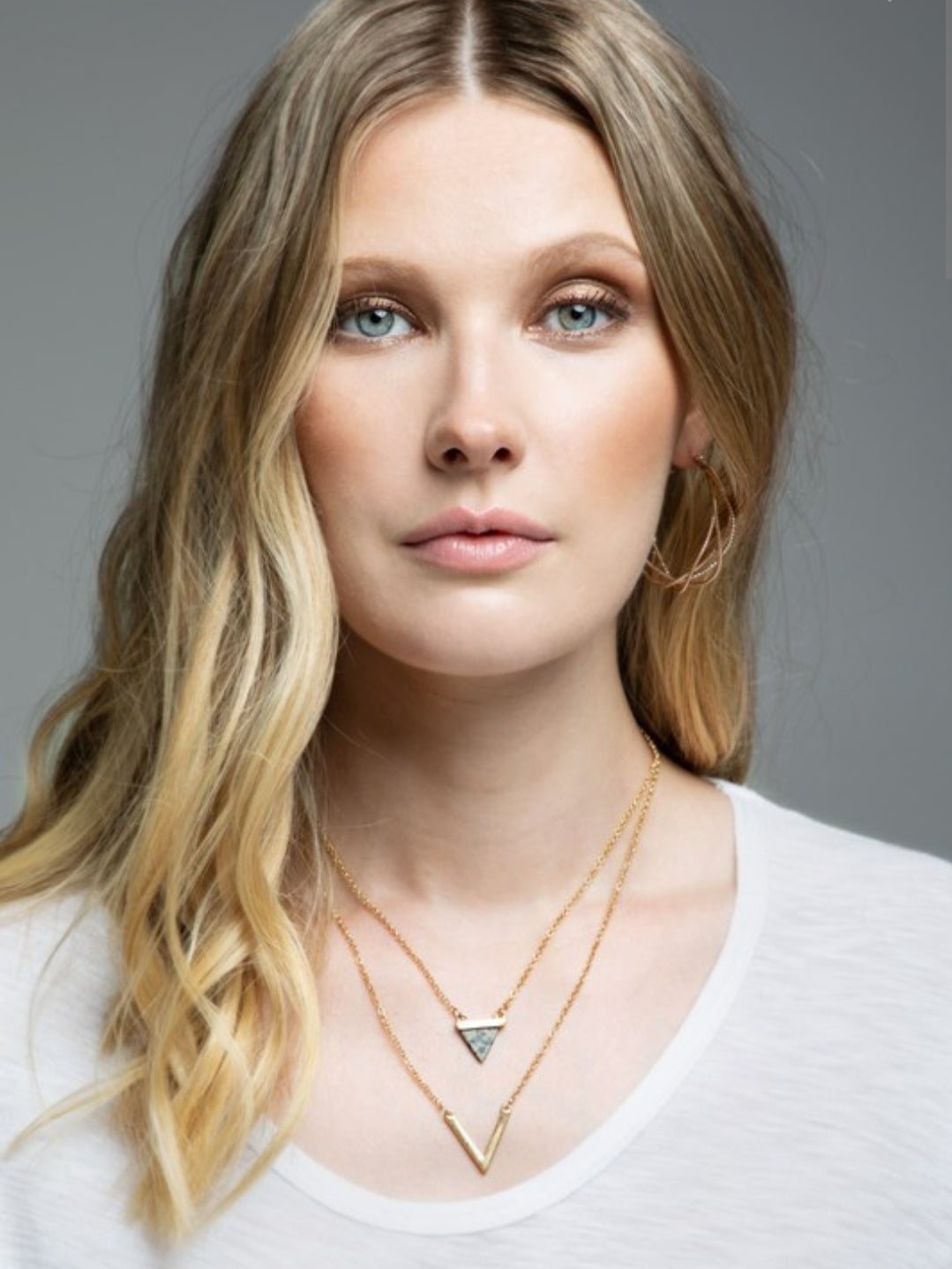 Dalmatian stone layered necklace