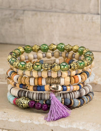 Lilac Field Seed bracelet with charm accents *