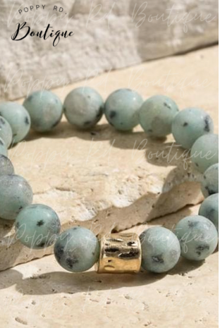 Kiwi Jasper stone bead bracelet *