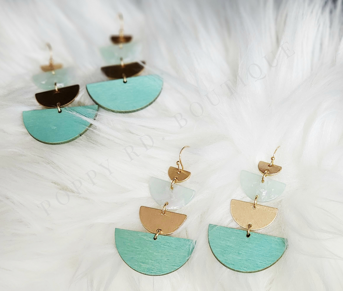 Tahiti Metal and Wood Earring *