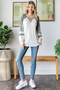 Sage blocked long sleeve